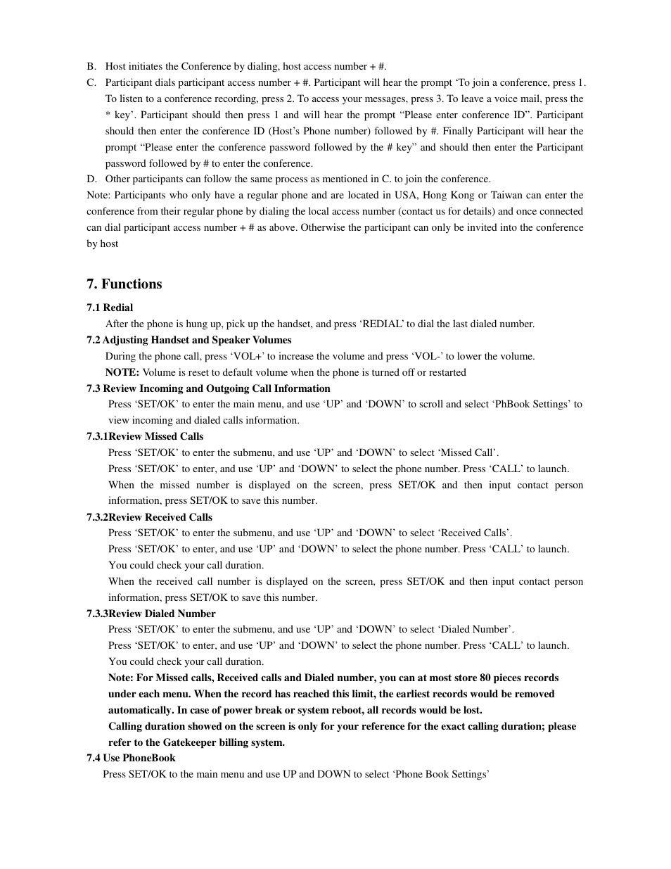 Functions | Meritline.com ML 220 User Manual | Page 11 / 15