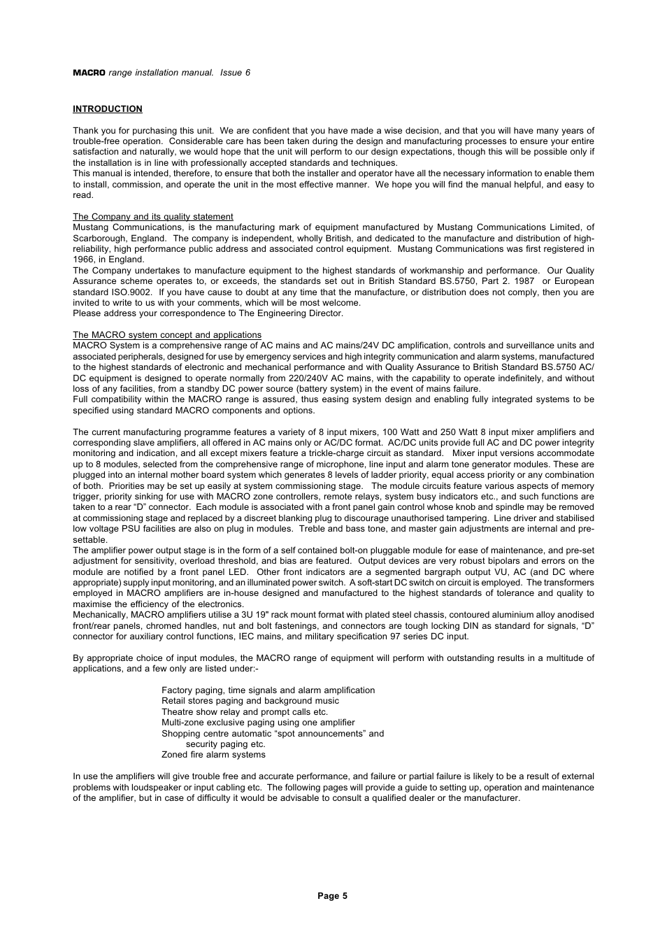 Mustang Communications M100/SD User Manual | Page 5 / 30