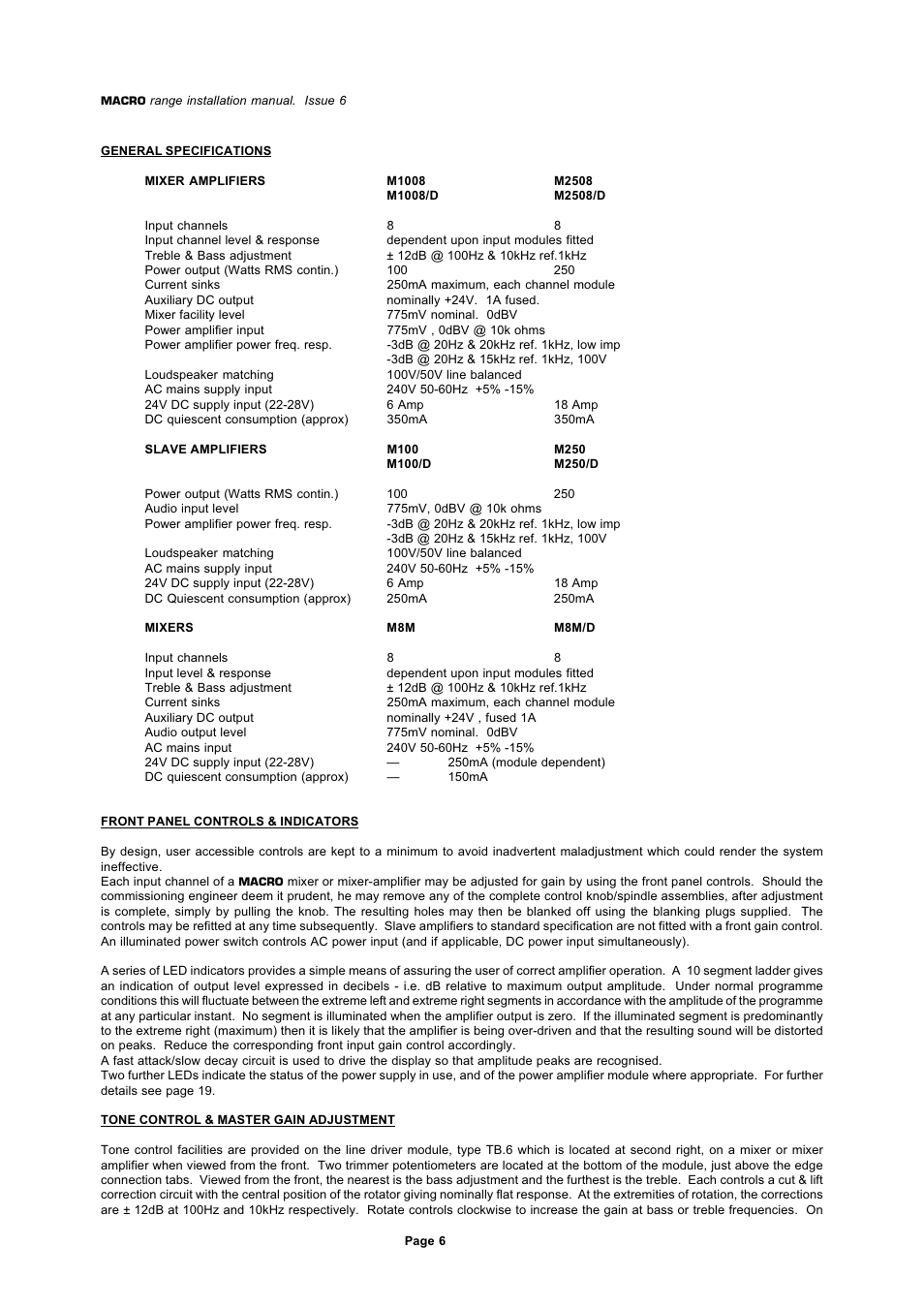 Mustang Communications M100/SD User Manual | Page 6 / 30
