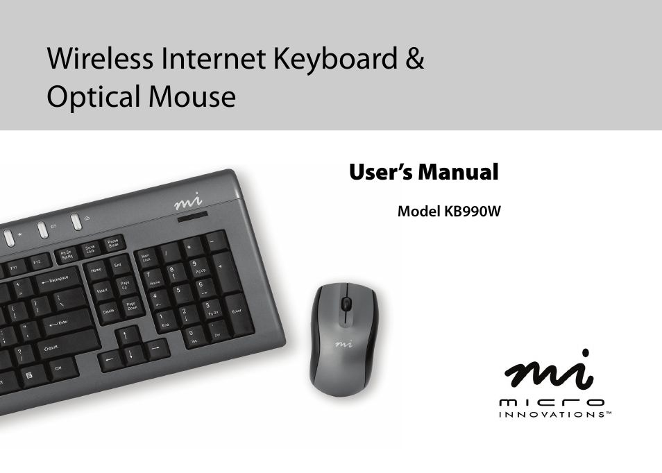 Micro Innovations KB990W User Manual | 20 pages