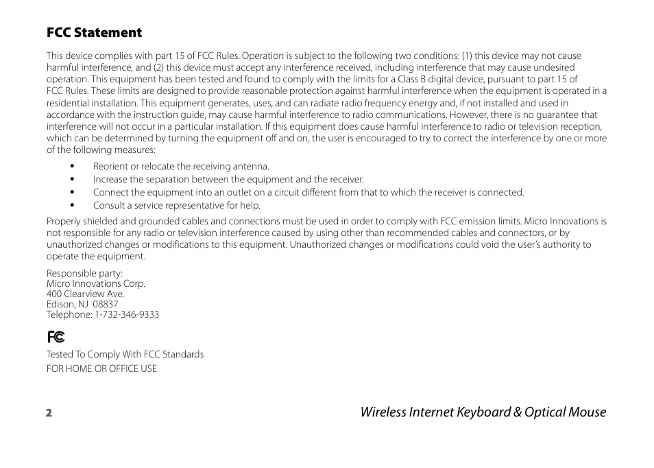 Micro Innovations KB990W User Manual | Page 2 / 20