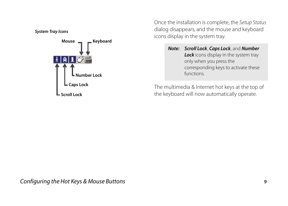 Configuring the hot keys & mouse buttons | Micro Innovations KB990W User Manual | Page 9 / 20