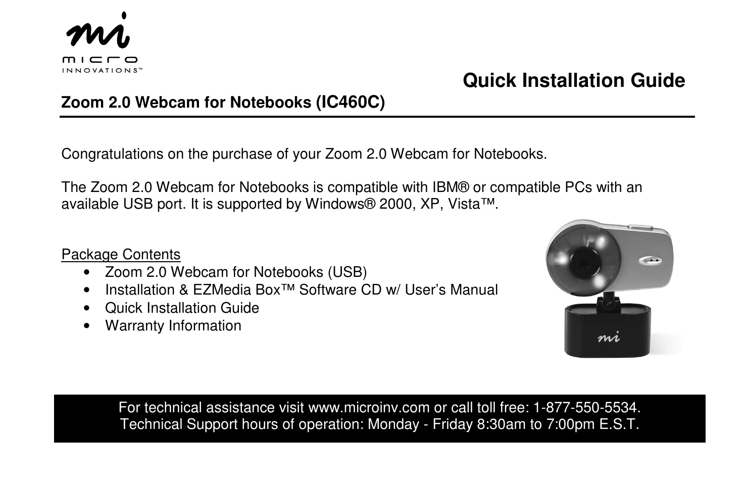 Micro Innovations IC460C User Manual | 1 page