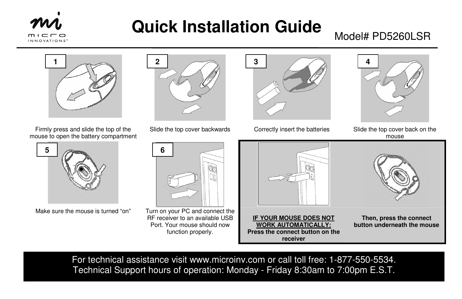 Micro Innovations PD5260LSR User Manual | 1 page
