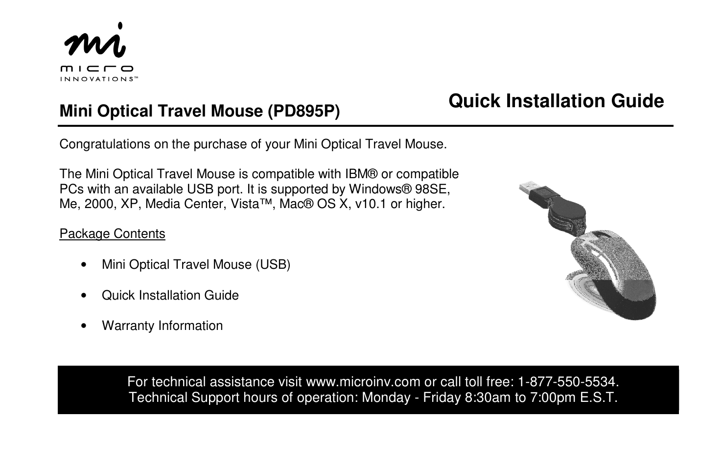 Micro Innovations PD895P User Manual | 1 page