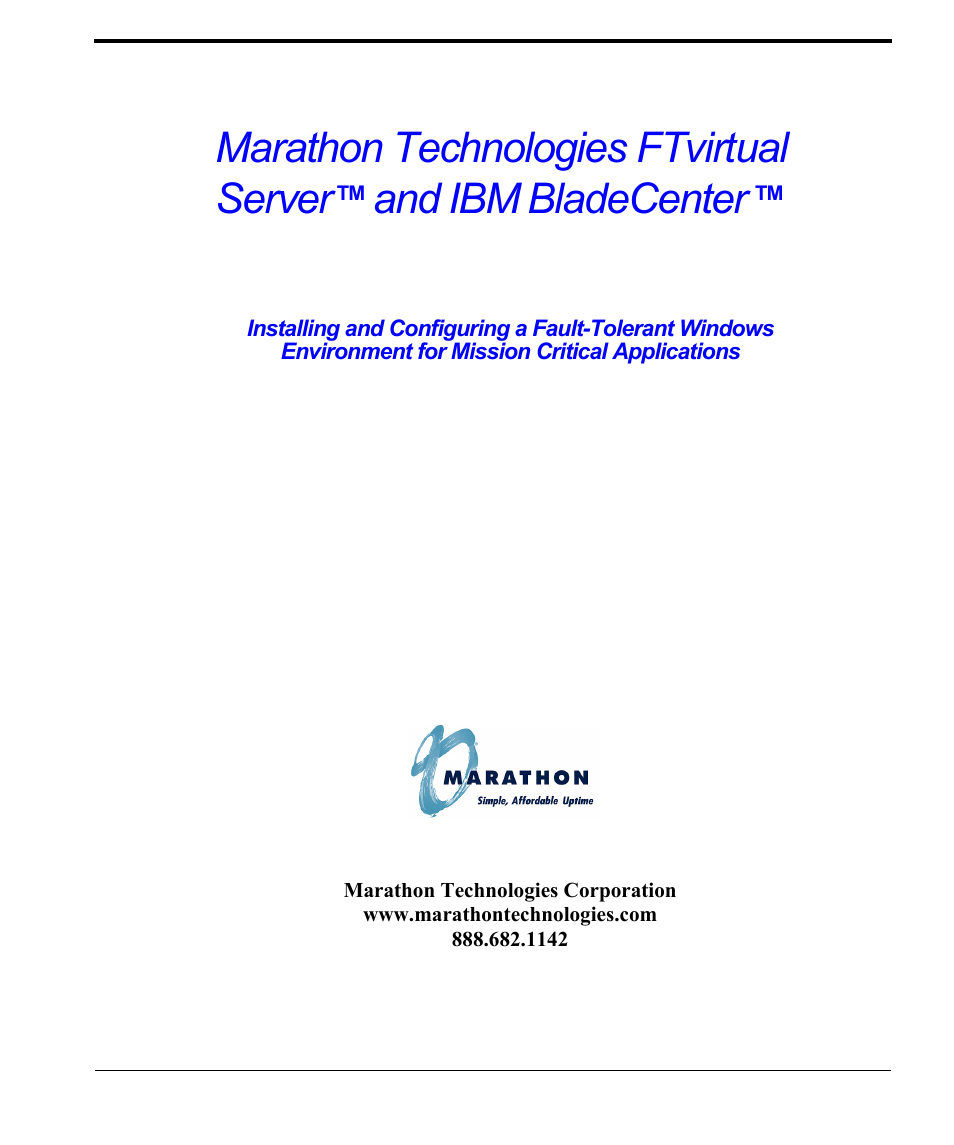 Marathon Computer FTvirtual Server User Manual | 50 pages