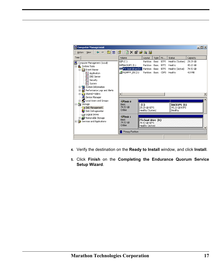 Marathon technologies corporation 17 | Marathon Computer FTvirtual Server User Manual | Page 23 / 50