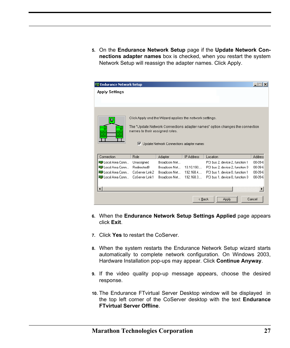 Marathon technologies corporation 27 | Marathon Computer FTvirtual Server User Manual | Page 33 / 50