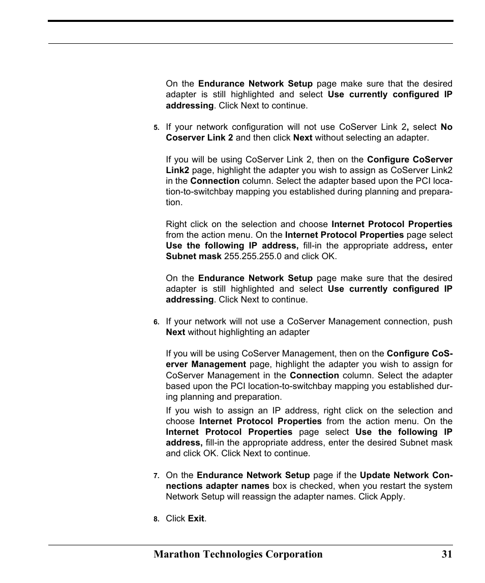 Marathon technologies corporation 31 | Marathon Computer FTvirtual Server User Manual | Page 37 / 50