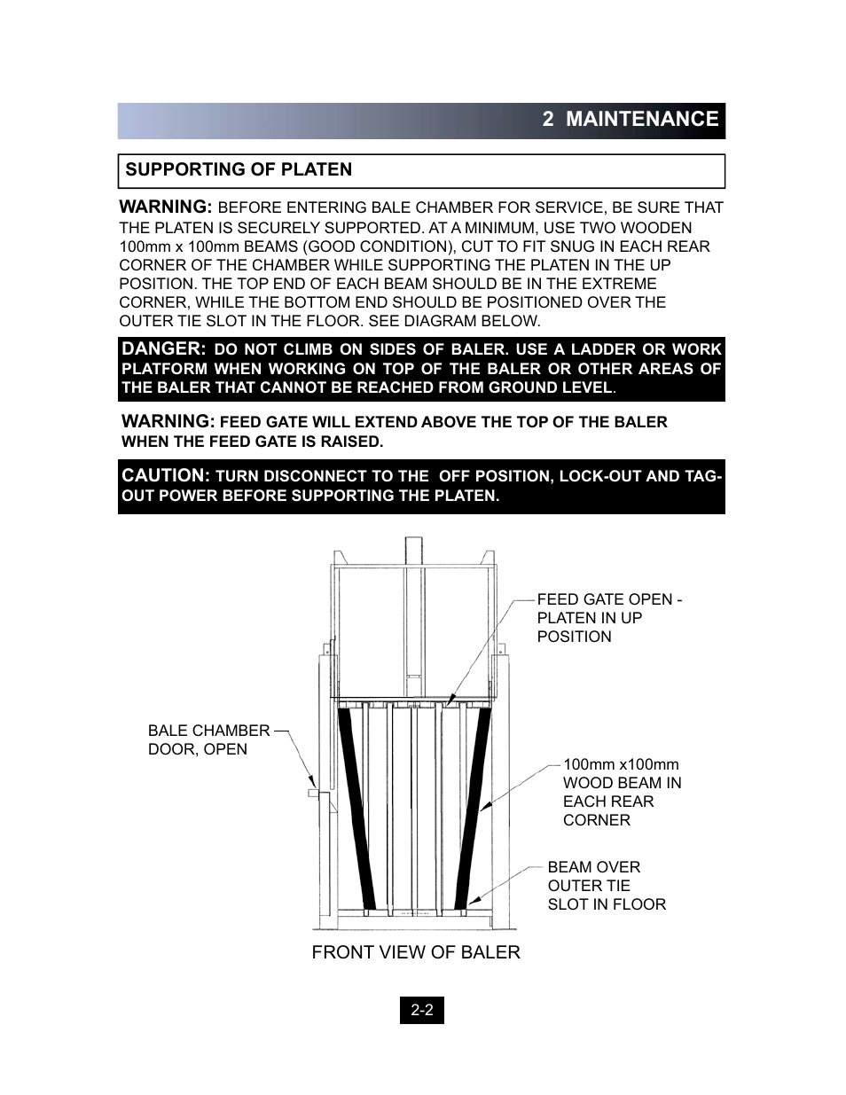 2 maintenance | Marathon Computer Vertical Recycler Baler V-4224 User Manual | Page 15 / 31