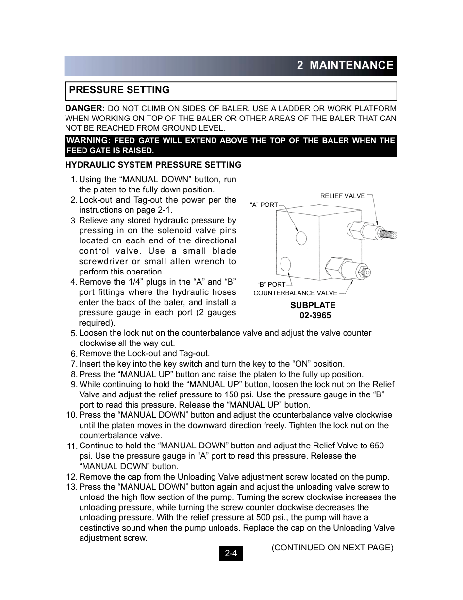 2 maintenance | Marathon Computer Vertical Recycler Baler V-4224 User Manual | Page 17 / 31