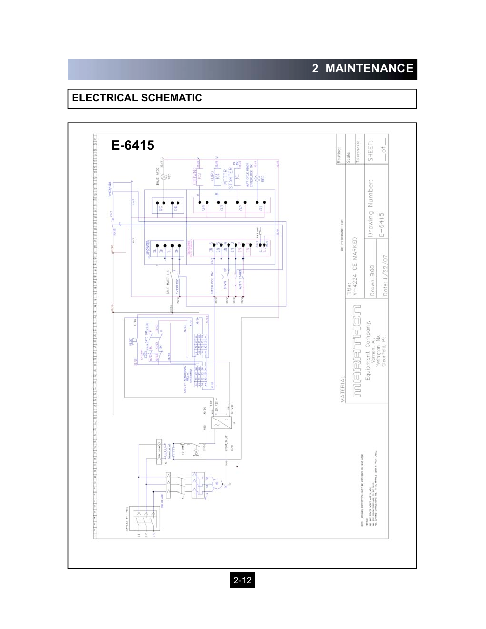 E-6415 | Marathon Computer Vertical Recycler Baler V-4224 User Manual | Page 25 / 31