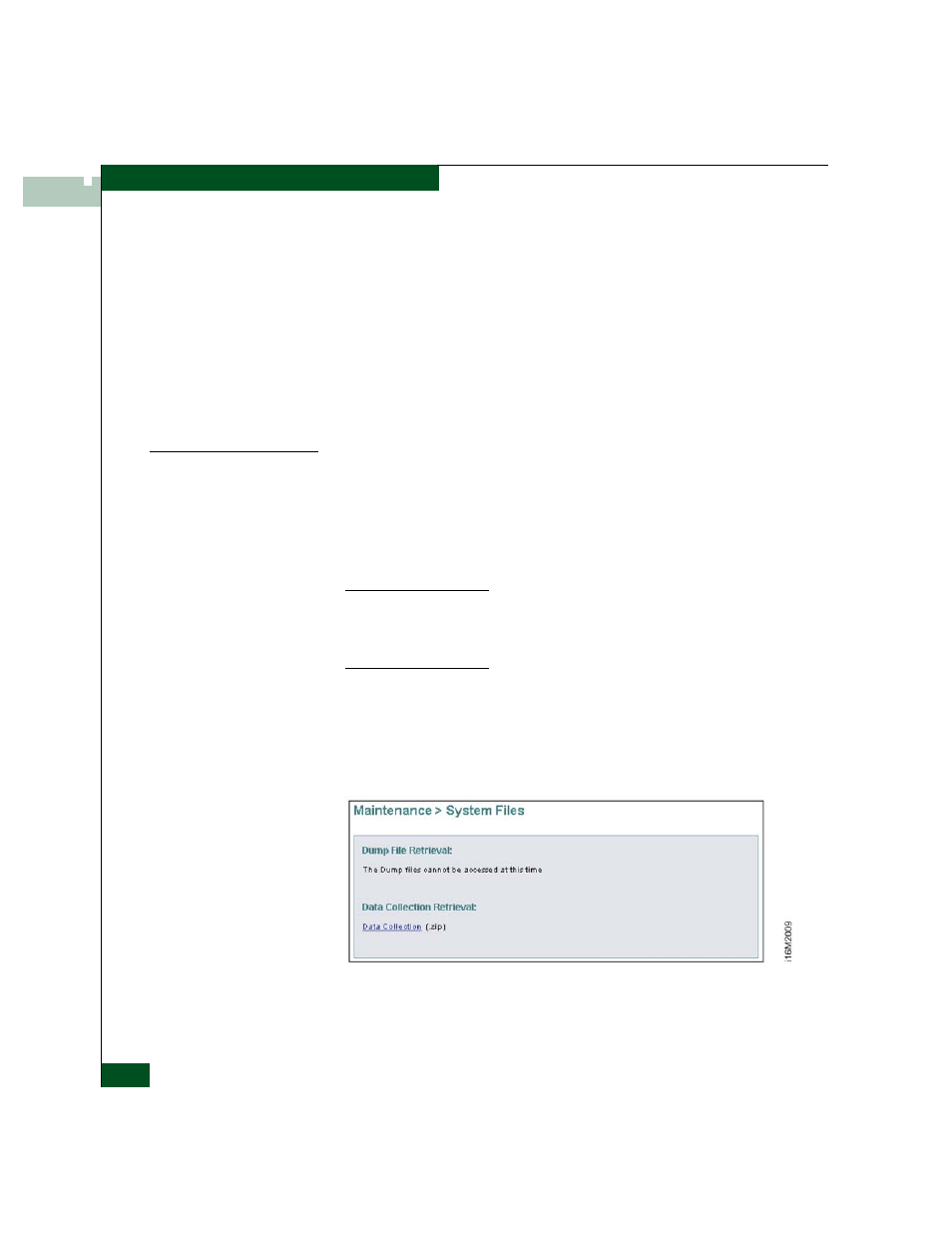 Collect maintenance data, Collect maintenance data -18, System files view -18 | Collect maintenance, Data, Collect, Maintenance data | McDATA 4300 User Manual | Page 120 / 188