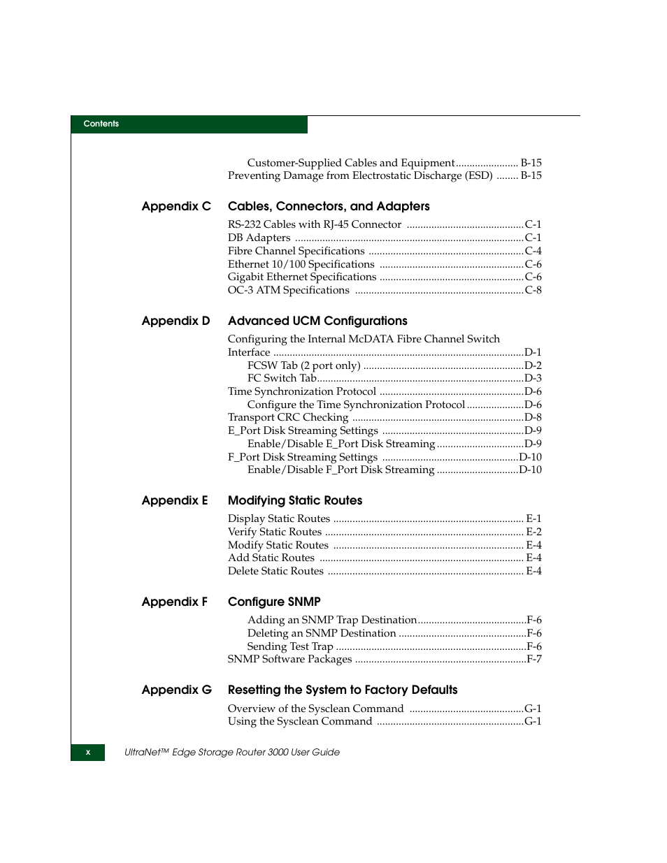McDATA ULTRANETTM EDGE STORAGE ROUTER 3000 User Manual | Page 10 / 428