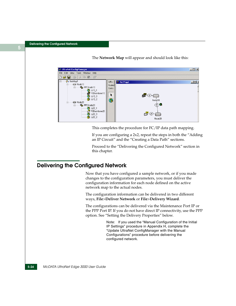 Delivering the configured network, Delivering the configured network -24 | McDATA ULTRANETTM EDGE STORAGE ROUTER 3000 User Manual | Page 100 / 428