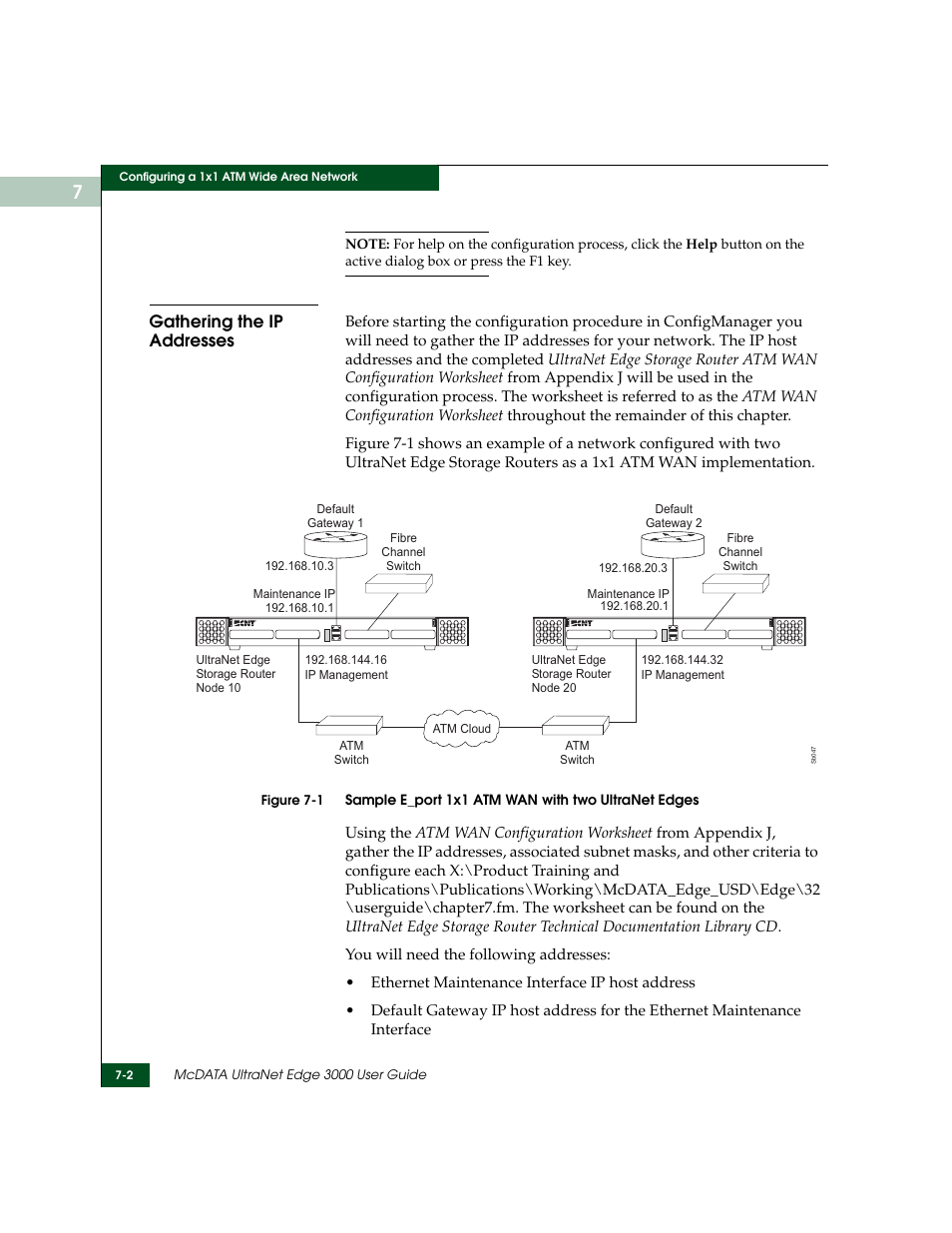 Gathering the ip addresses, Gathering the ip addresses -2 | McDATA ULTRANETTM EDGE STORAGE ROUTER 3000 User Manual | Page 140 / 428