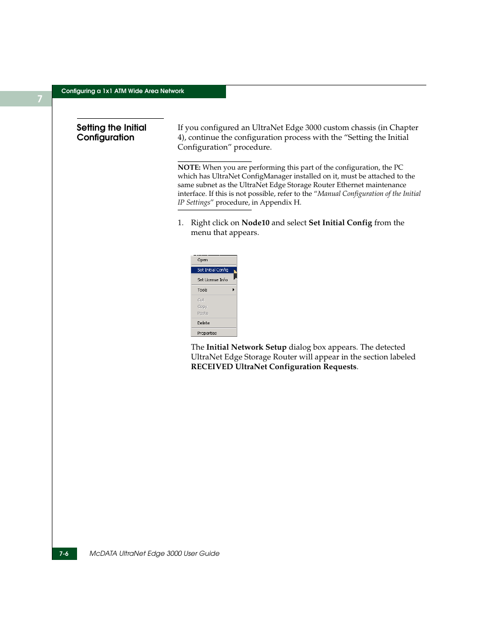 Setting the initial configuration, Setting the initial configuration -6 | McDATA ULTRANETTM EDGE STORAGE ROUTER 3000 User Manual | Page 144 / 428