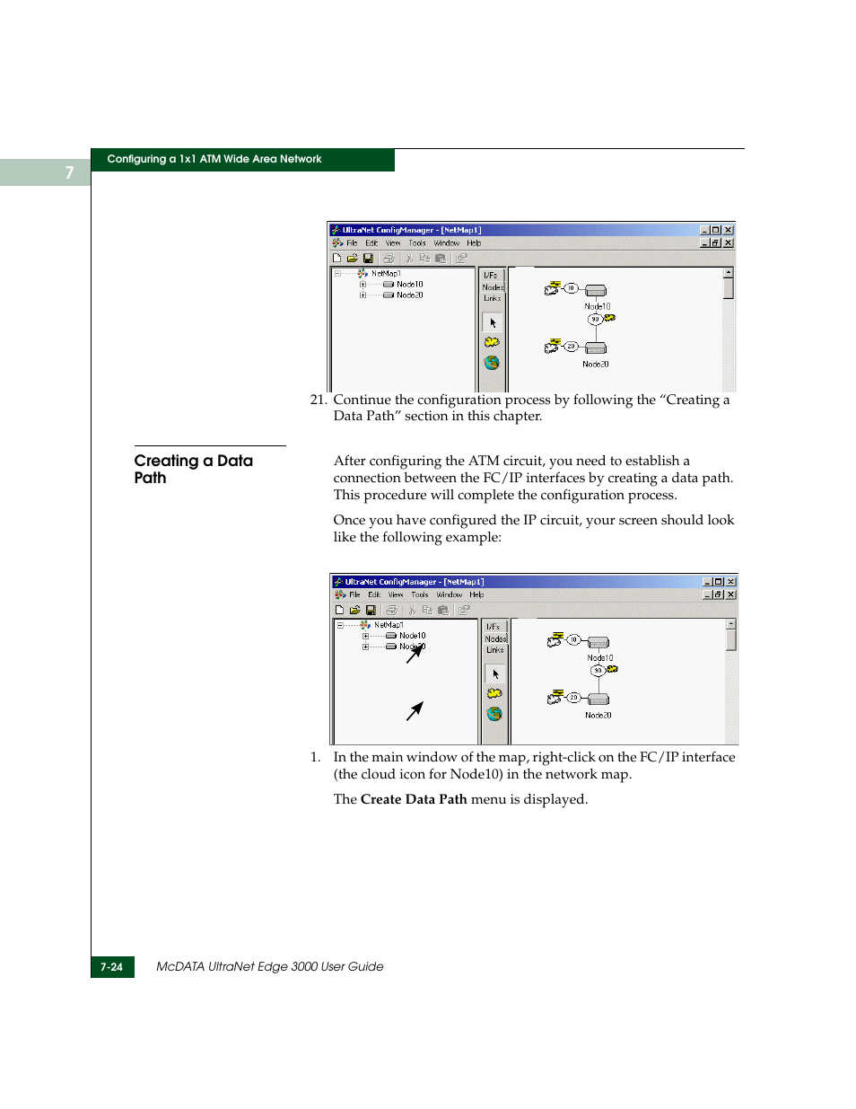 Creating a data path, Creating a data path -24 | McDATA ULTRANETTM EDGE STORAGE ROUTER 3000 User Manual | Page 162 / 428
