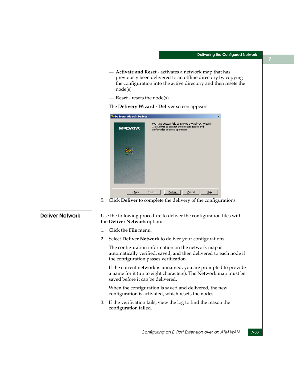 Deliver network, Deliver network -33 | McDATA ULTRANETTM EDGE STORAGE ROUTER 3000 User Manual | Page 171 / 428