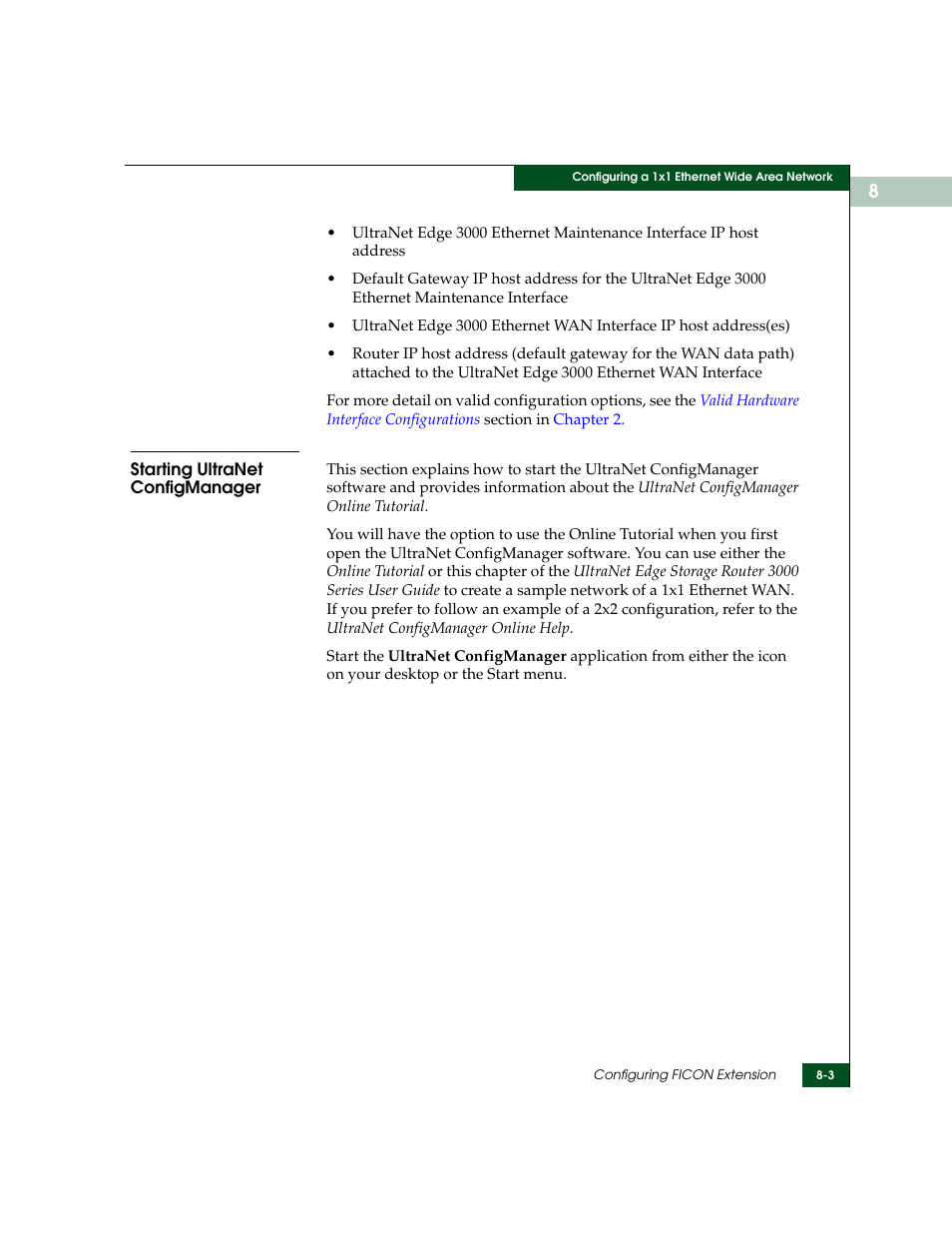 Starting ultranet configmanager, Starting ultranet configmanager -3 | McDATA ULTRANETTM EDGE STORAGE ROUTER 3000 User Manual | Page 175 / 428