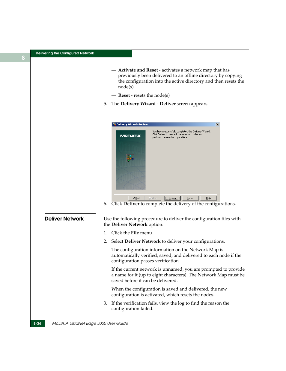 Deliver network, Deliver network -34 | McDATA ULTRANETTM EDGE STORAGE ROUTER 3000 User Manual | Page 206 / 428