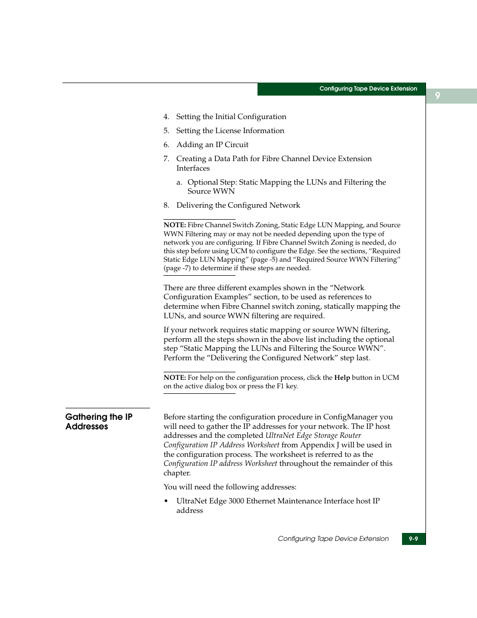 Gathering the ip addresses, Gathering the ip addresses -9 | McDATA ULTRANETTM EDGE STORAGE ROUTER 3000 User Manual | Page 217 / 428