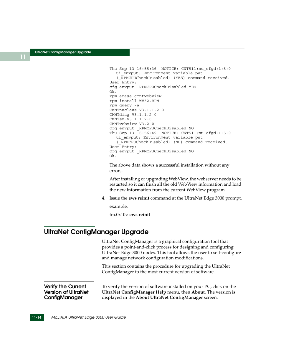 Ultranet configmanager upgrade, Ultranet configmanager upgrade -14 | McDATA ULTRANETTM EDGE STORAGE ROUTER 3000 User Manual | Page 276 / 428