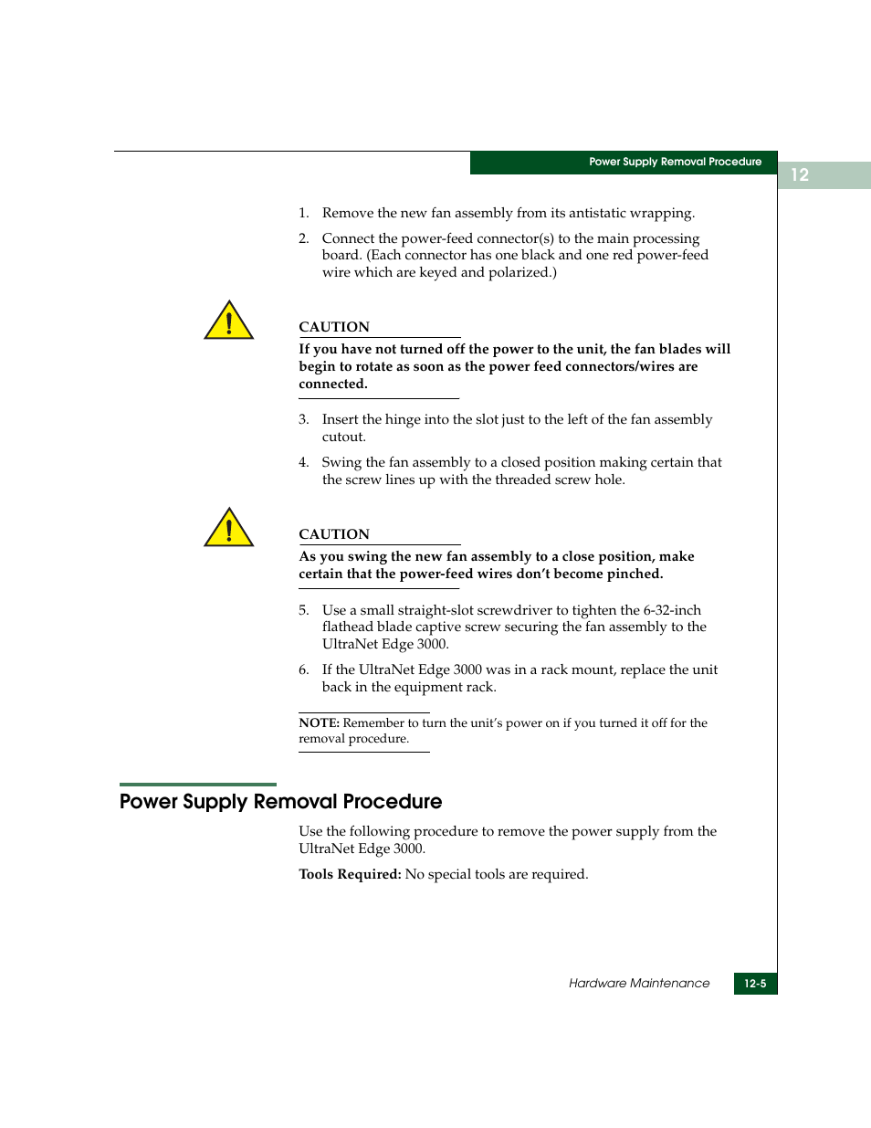 Power supply removal procedure, Power supply removal procedure -5, Power supply | McDATA ULTRANETTM EDGE STORAGE ROUTER 3000 User Manual | Page 283 / 428