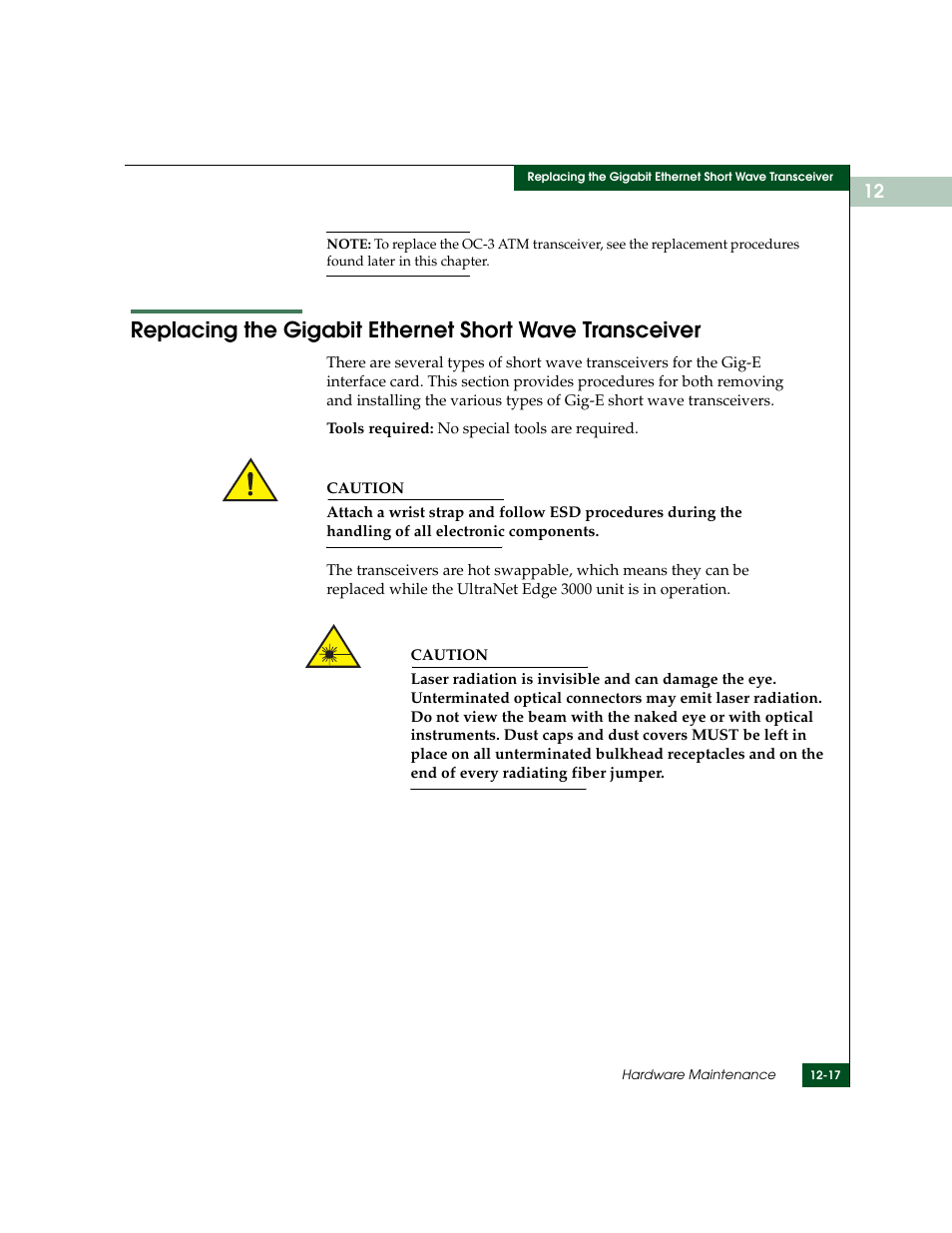 Gigabit ethernet short wave sfp transceiver | McDATA ULTRANETTM EDGE STORAGE ROUTER 3000 User Manual | Page 295 / 428