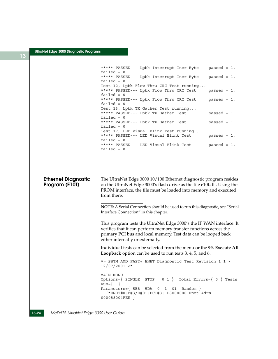 Ethernet diagnostic program (e10t), Ethernet diagnostic program (e10t) -24 | McDATA ULTRANETTM EDGE STORAGE ROUTER 3000 User Manual | Page 336 / 428