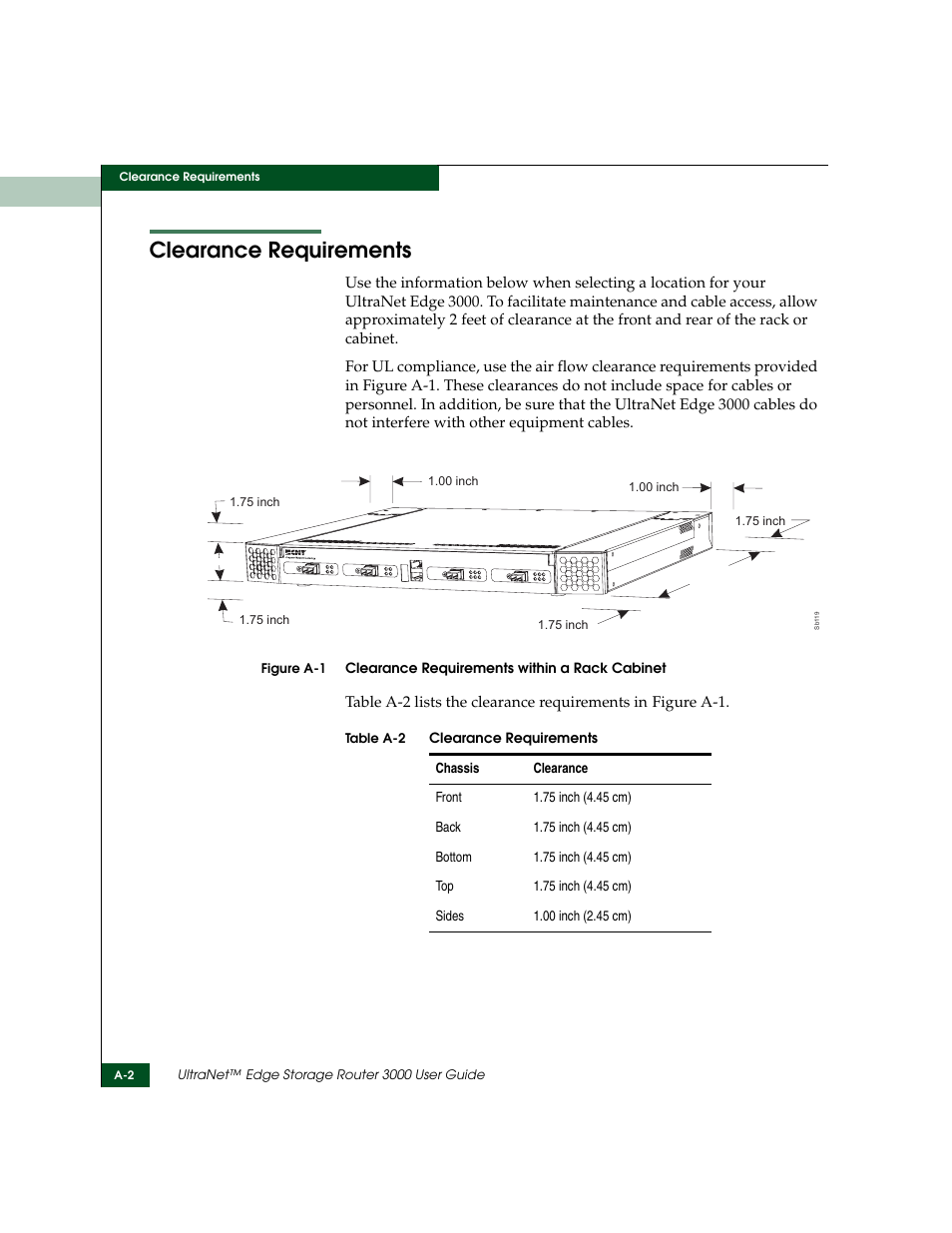 Clearance requirements | McDATA ULTRANETTM EDGE STORAGE ROUTER 3000 User Manual | Page 344 / 428