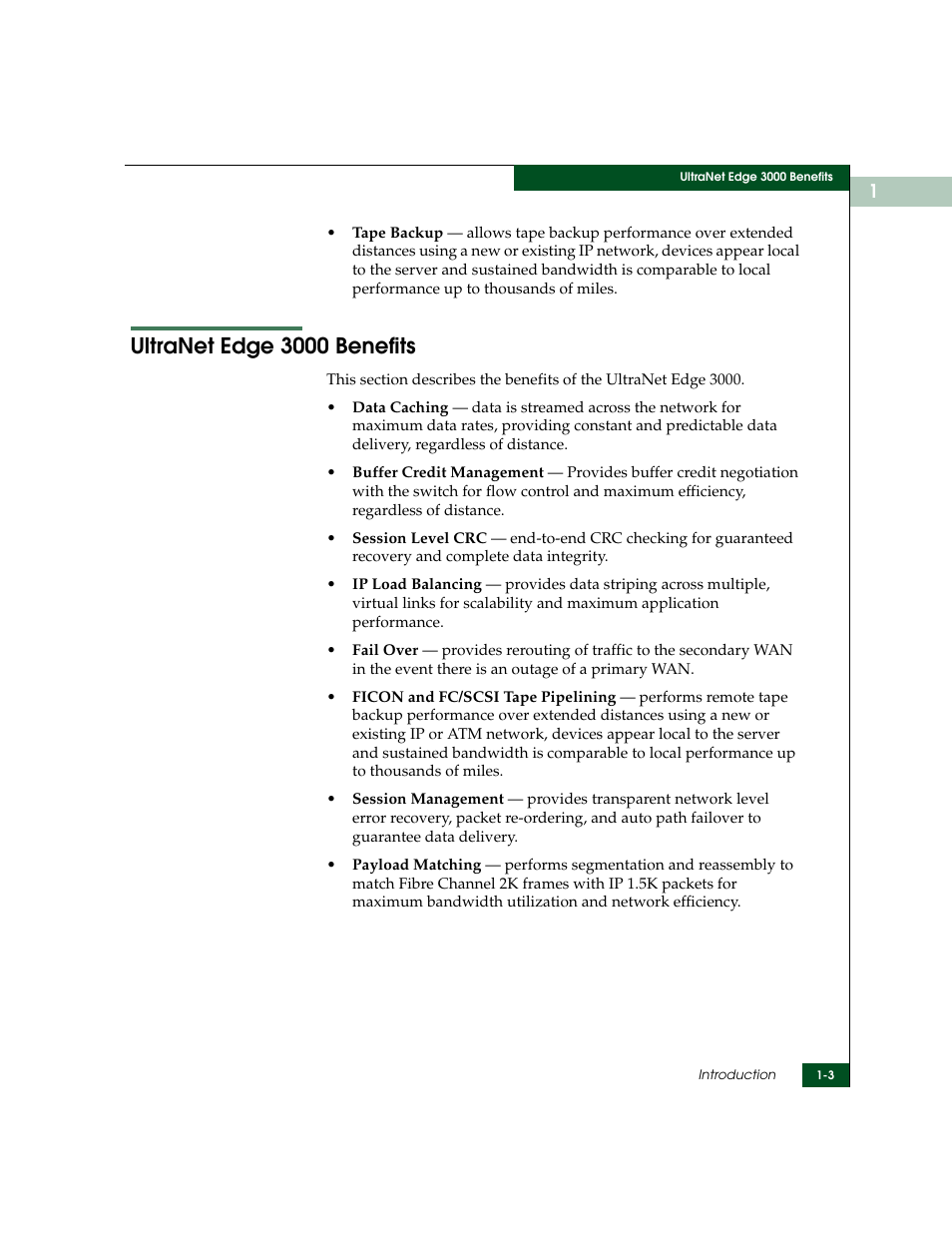 Ultranet edge 3000 benefits, Ultranet edge 3000 benefits -3 | McDATA ULTRANETTM EDGE STORAGE ROUTER 3000 User Manual | Page 35 / 428