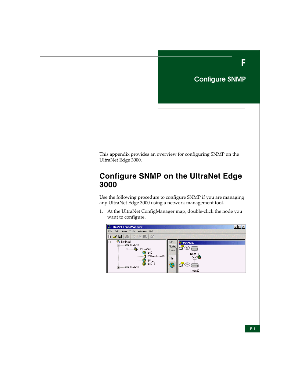 Configure snmp, Appendix f, Configure snmp on the ultranet edge 3000 | McDATA ULTRANETTM EDGE STORAGE ROUTER 3000 User Manual | Page 389 / 428