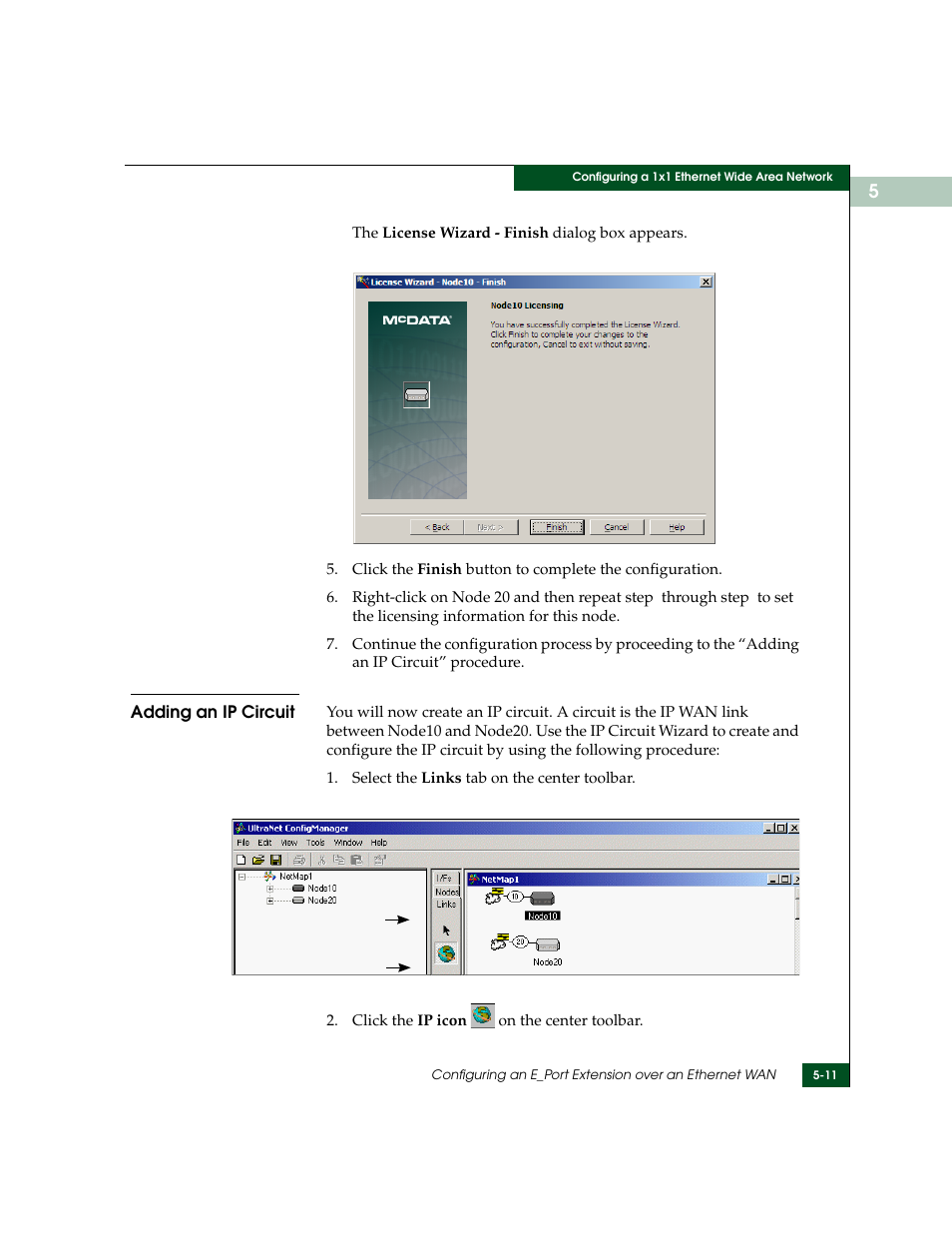 Adding an ip circuit, Adding an ip circuit -11 | McDATA ULTRANETTM EDGE STORAGE ROUTER 3000 User Manual | Page 87 / 428