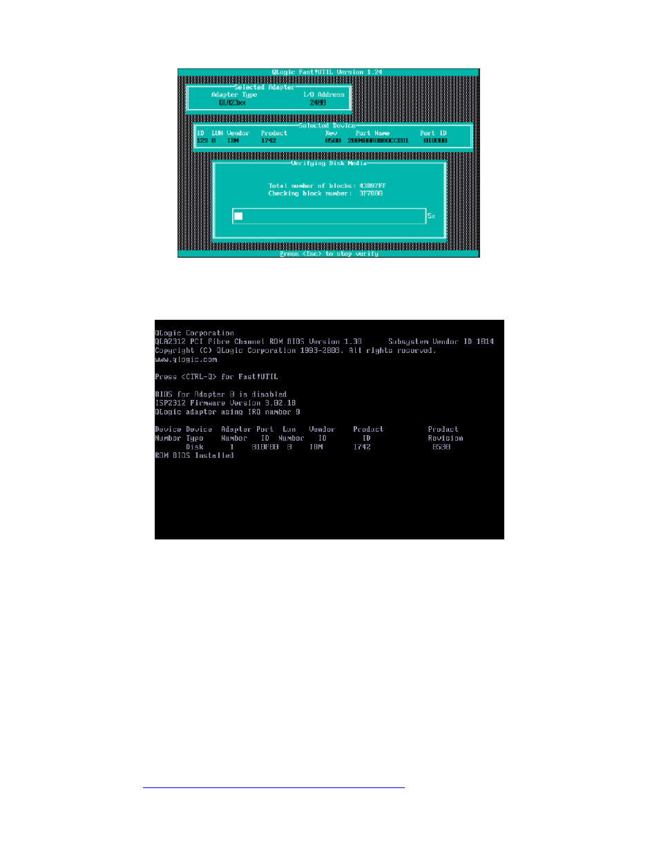 3 ethernet port numbering, Ethernet port numbering, Figure 24 verify disk media | Figure 25 blade post with hba configured | McDATA 8832 User Manual | Page 22 / 54