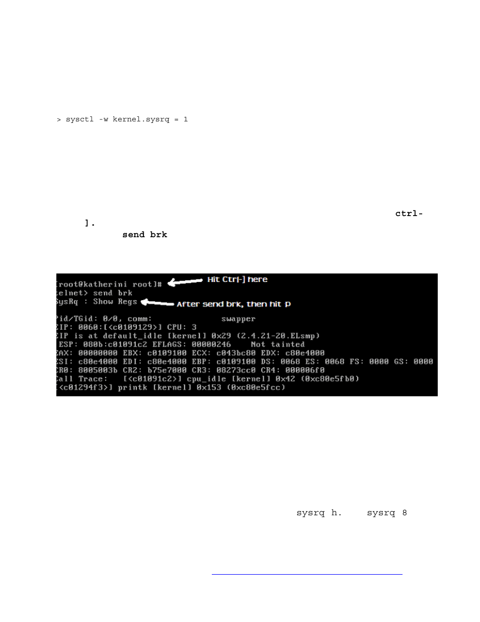 3 alt-sysrq, 1 sol using a linux client, 2 alt-sysrq from a windows client | Alt-sysrq, Figure 37 alt-sysrq from linux client | McDATA 8832 User Manual | Page 37 / 54