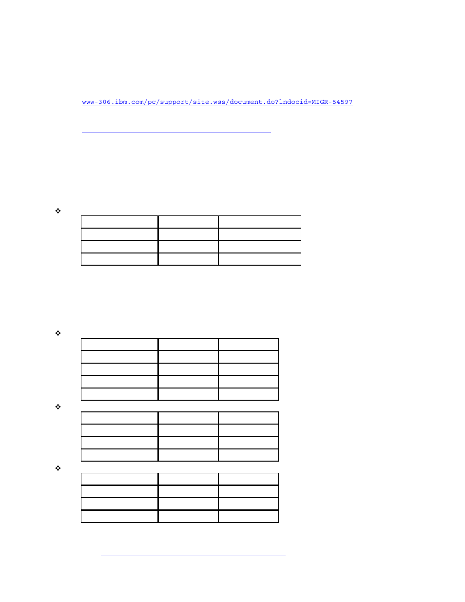 Firmware versions, Appendix a, Table 2 management module bios information | Table 3 hs20 – model 8832 firmware information | McDATA 8832 User Manual | Page 50 / 54