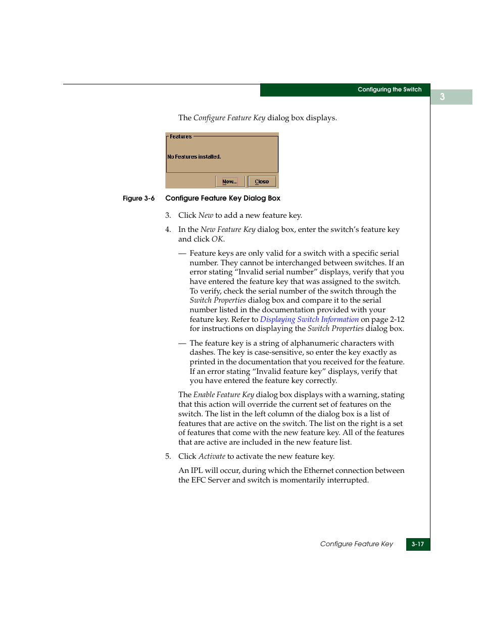 Configure feature key dialog box -17 | McDATA Sphereon 4500 User Manual | Page 113 / 216