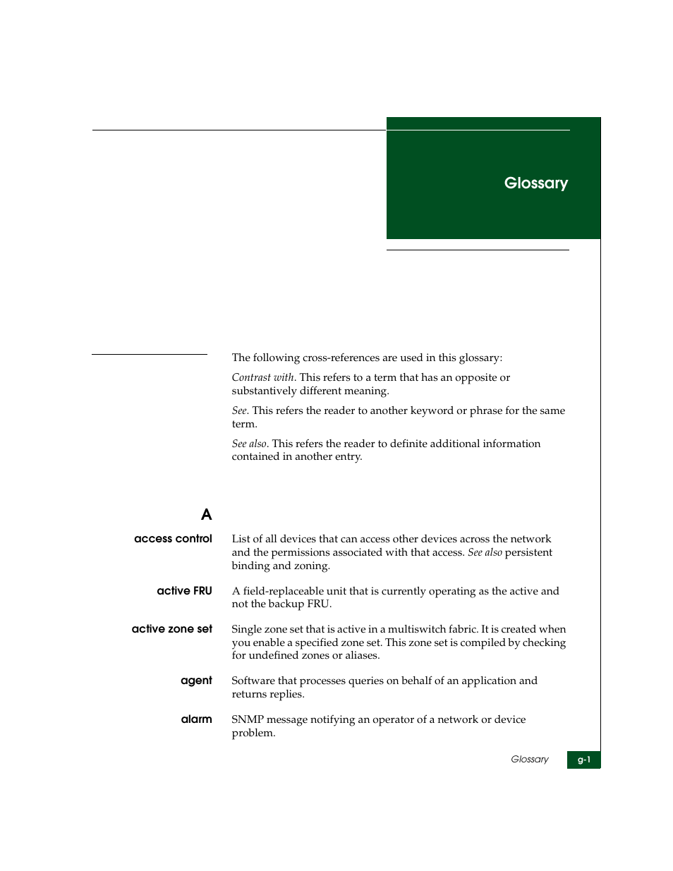 Glossary | McDATA Sphereon 4500 User Manual | Page 189 / 216