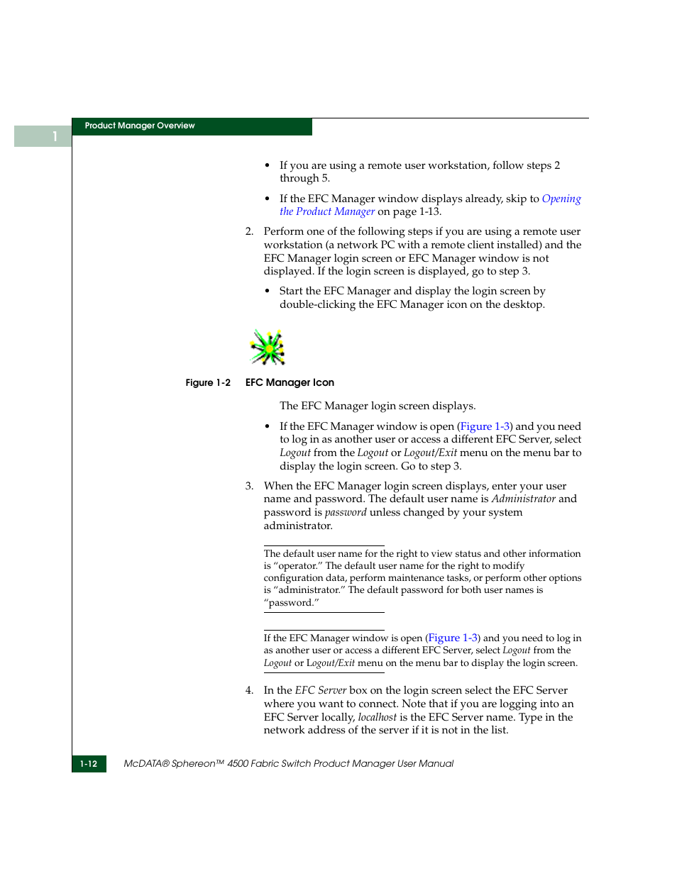Efc manager icon -12 | McDATA Sphereon 4500 User Manual | Page 28 / 216