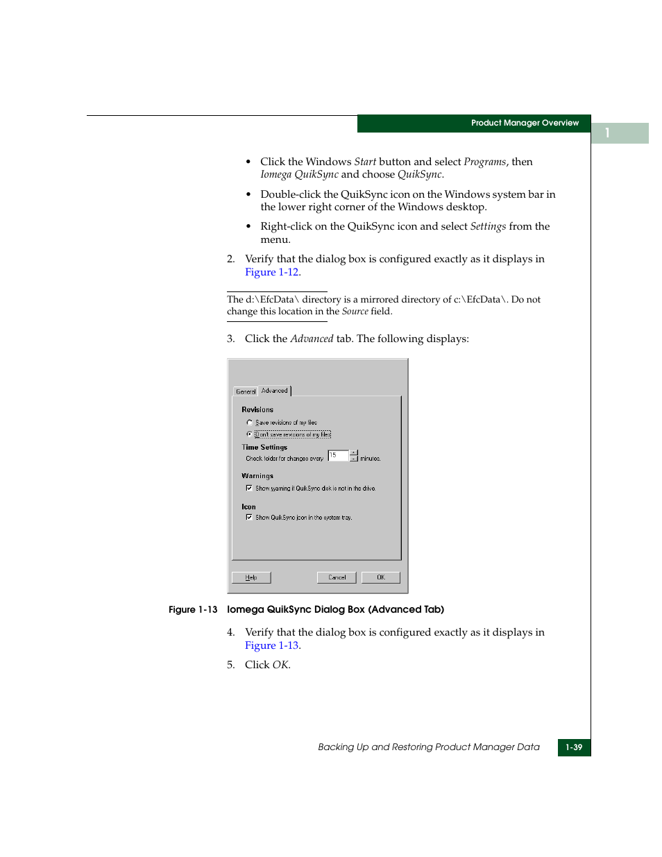 Iomega quiksync dialog box (advanced tab) -39 | McDATA Sphereon 4500 User Manual | Page 55 / 216