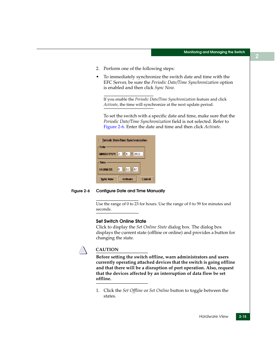 Configure date and time manually -15 | McDATA Sphereon 4500 User Manual | Page 71 / 216