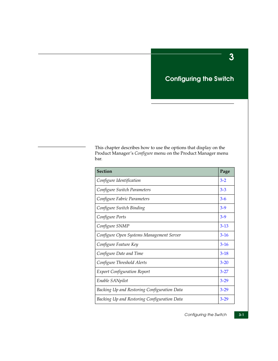 Configuring the switch, Chapter 3 | McDATA Sphereon 4500 User Manual | Page 97 / 216