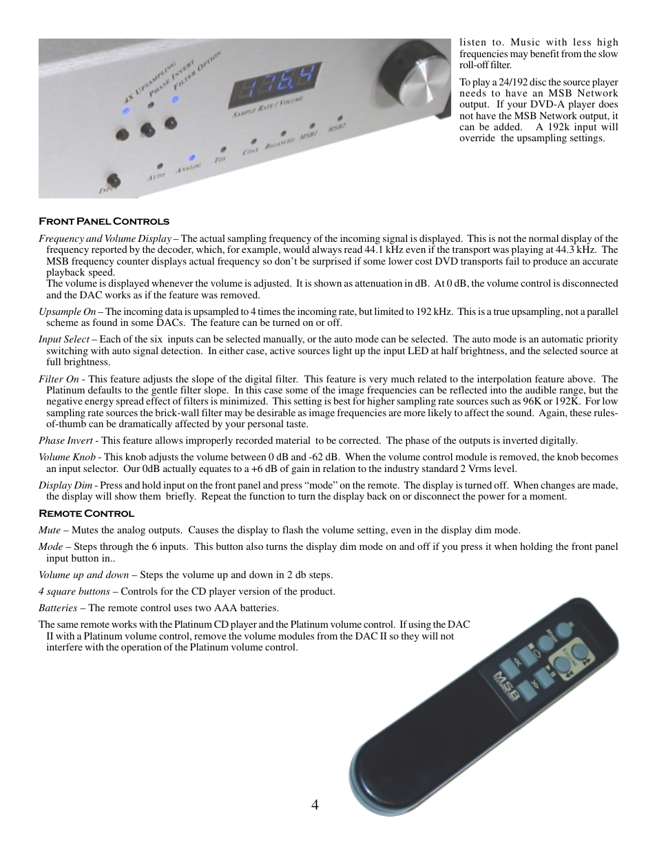 MSB Technology DAC II User Manual | Page 4 / 7