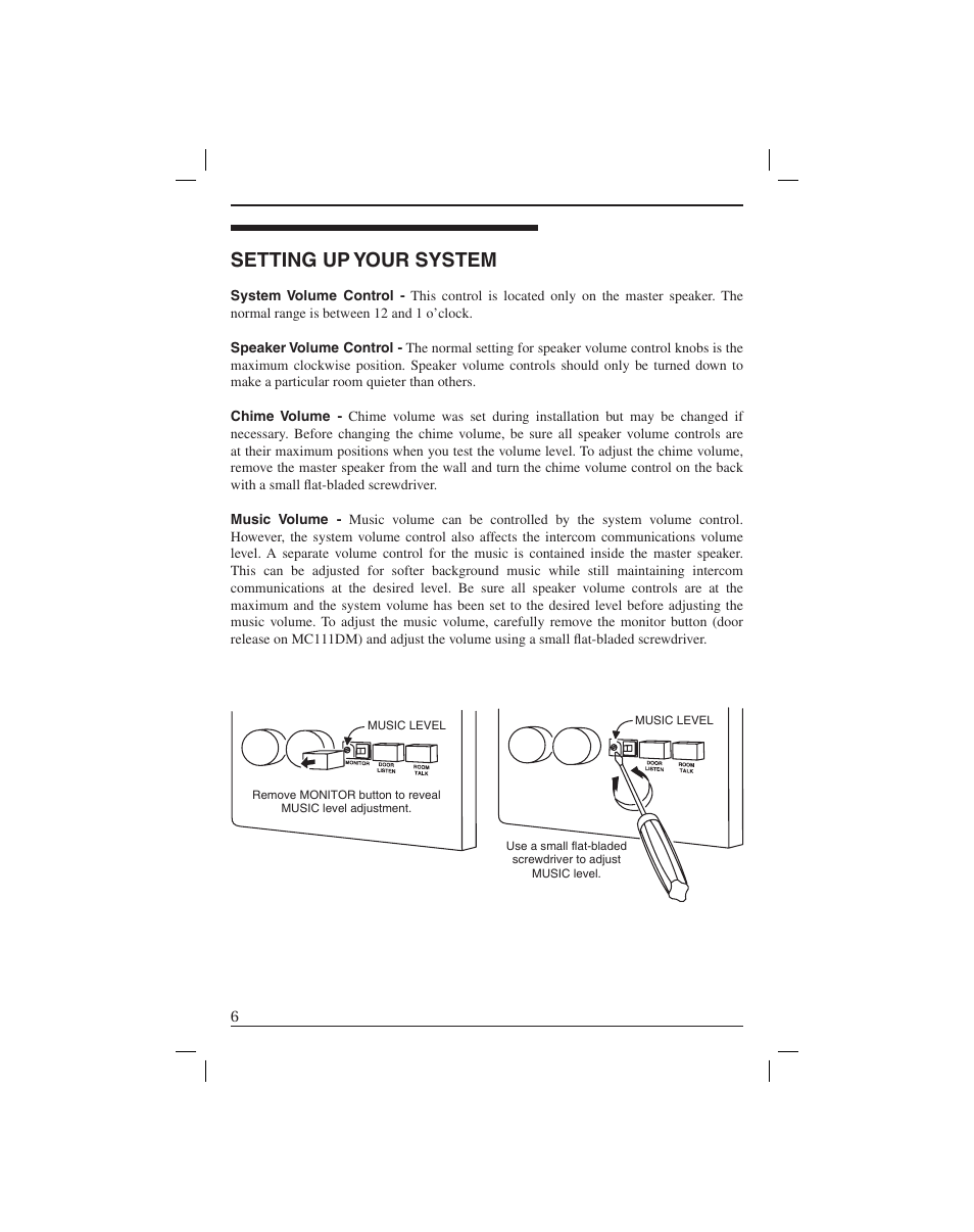 Setting up your system | M&S Systems MC111DM User Manual | Page 8 / 12