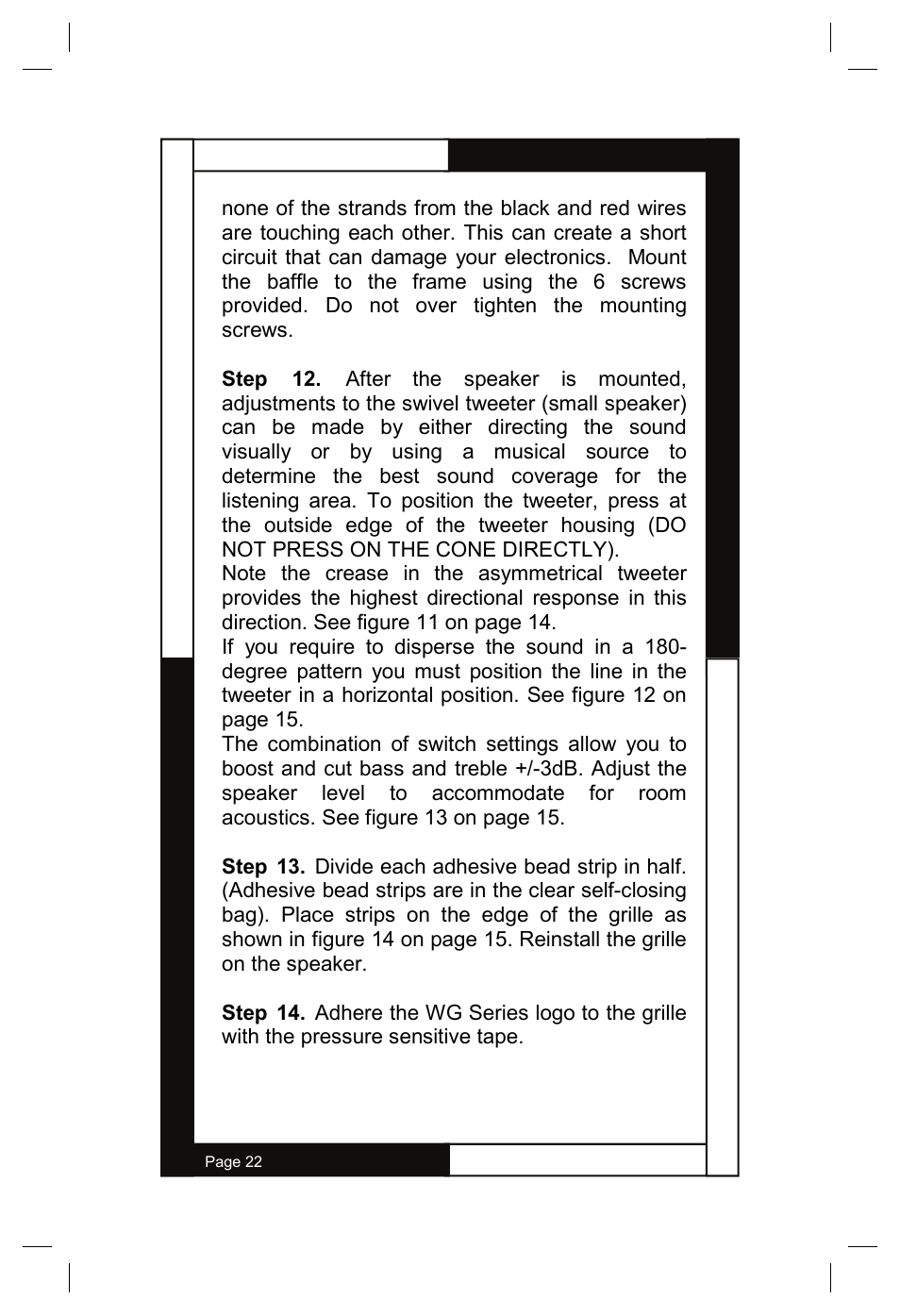 M&S Systems WG150W User Manual | Page 22 / 24