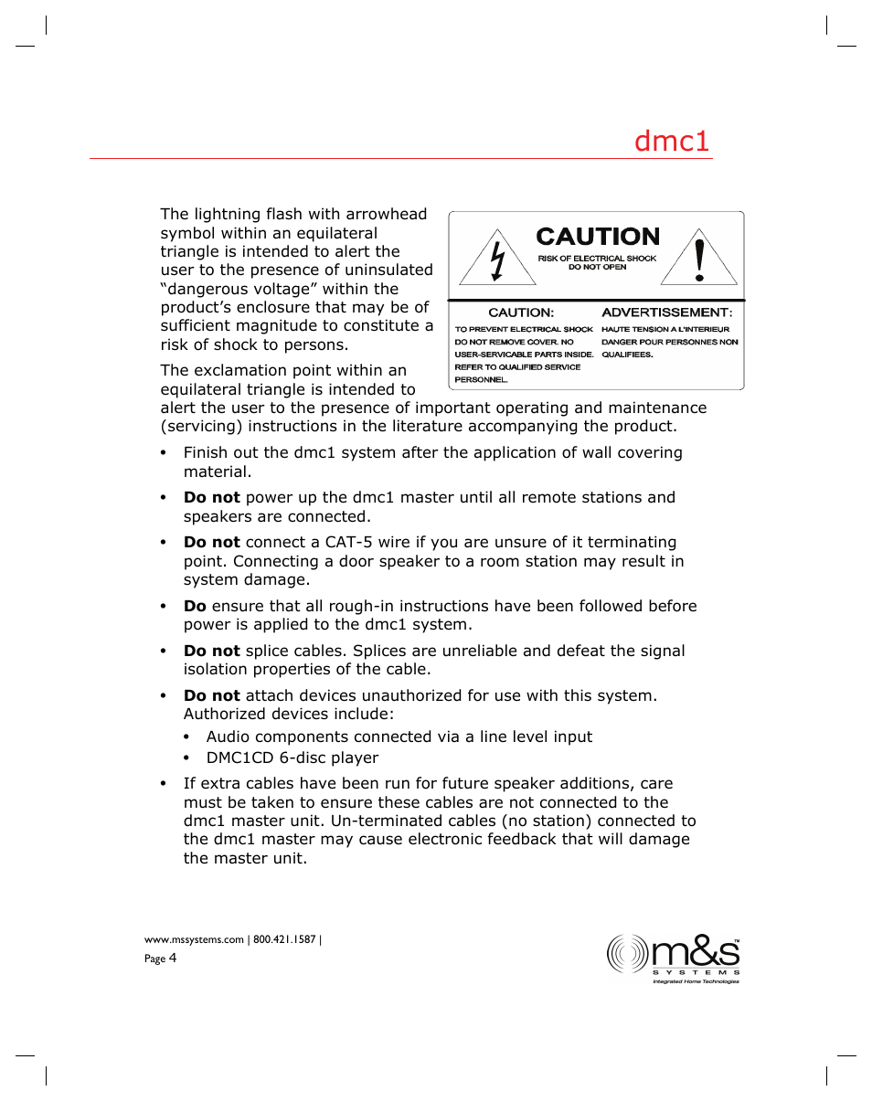 Dmc1 | M&S Systems dmc1 User Manual | Page 4 / 16