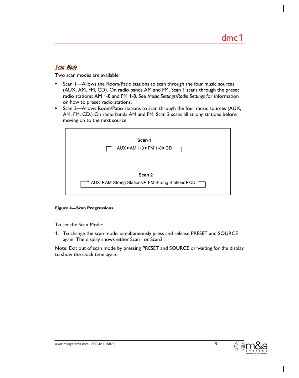 Dmc 1, Scan mode | M&S Systems dmc1/dmc1CD User Manual | Page 11 / 24