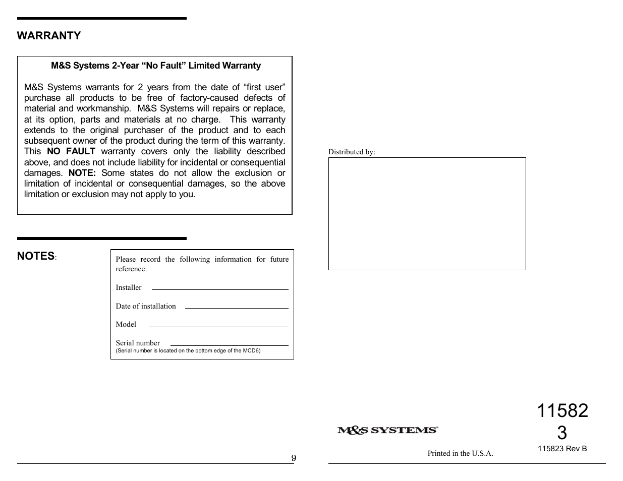 M&S Systems MCD6 User Manual | Page 6 / 6