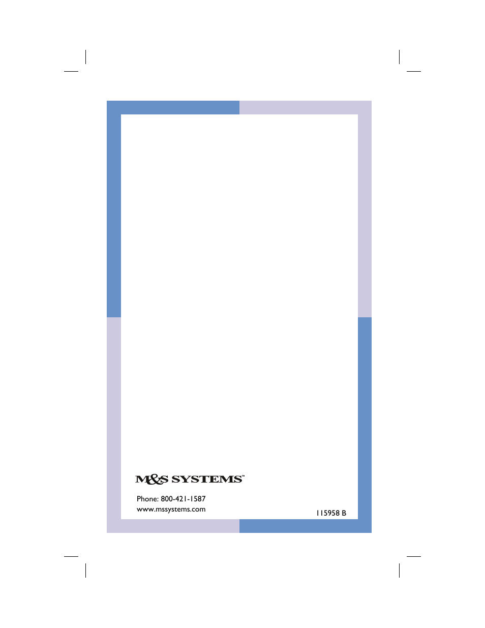 M&S Systems Speaker User Manual | Page 8 / 8